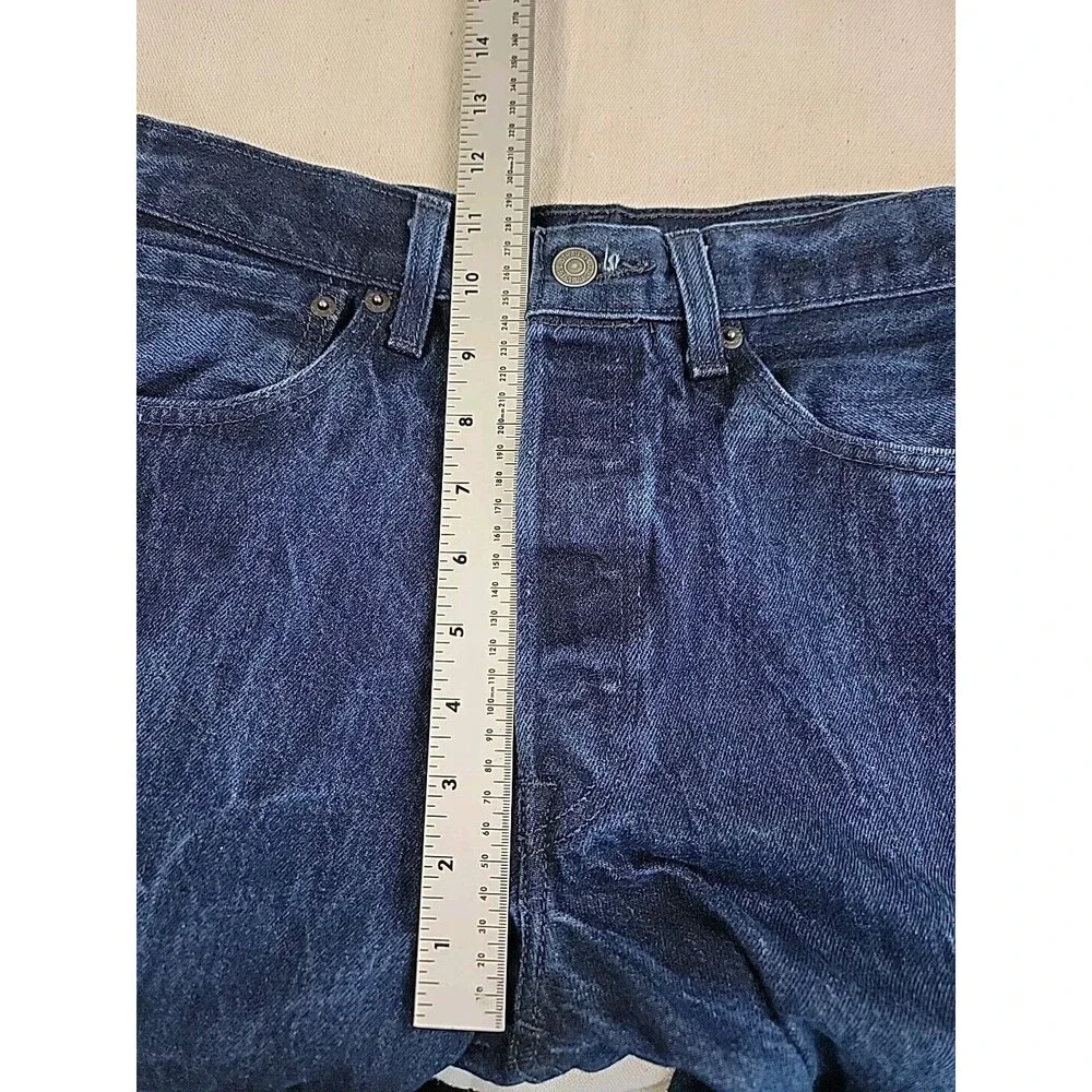 Levis Mens 501 30x30 * Jeans Straight Button Fly‎ Mid Rise Cotton Dark Blue